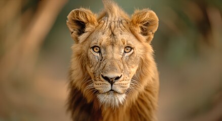 Fototapeta premium close-up portrait of a majestic lion