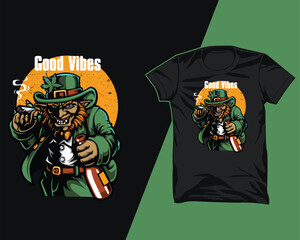 st patrick good vibes t shirt design