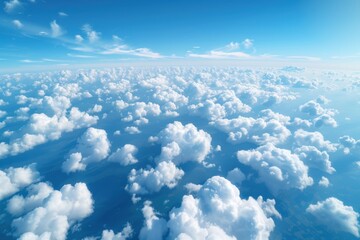 Vast Blue Sky with Fluffy White Clouds