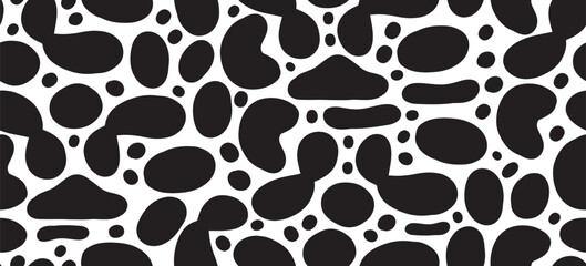 Fototapeta premium abstract organic shapes seamless pattern illustration in retro style.