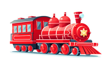 red color transport toys carton train vector png