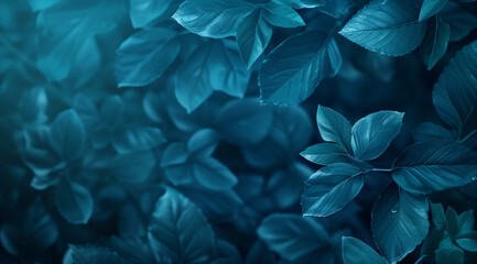 A background of teal leaves in the style of digital art