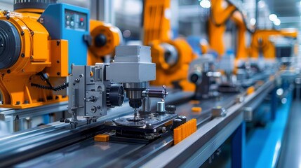 Cutting-edge manufacturing equipment, automated machinery in a high-tech production facility, efficient and innovative design