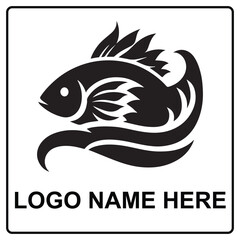 Fish silhouette best new logo vector , Vector set of linear logos and emblems fish and fishing abstract design elements 
