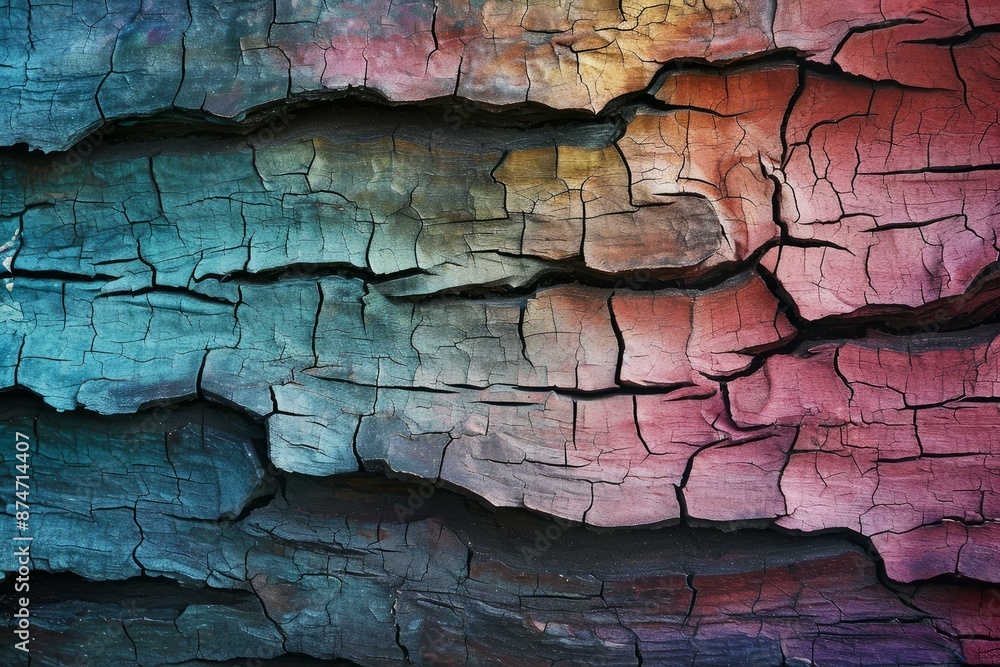 Poster beautiful and vibrant multi-colored rock texture with natural geological patterns in high resolution