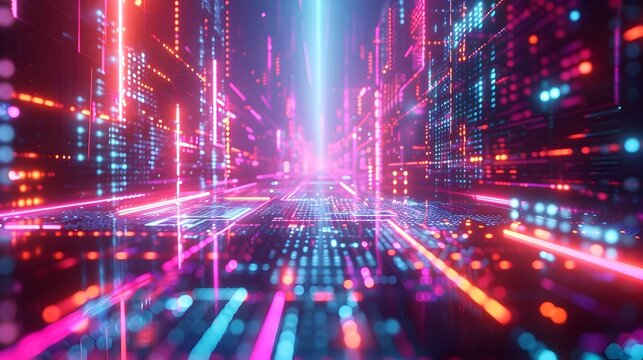 Dynamic Data-Driven Landscape: A Captivating Digital Environment Ideal for Highlighting Digital Products