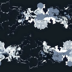 Modern Staggered Blue and White Mountain Range Pattern