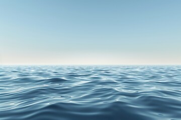 Obraz premium Calm, serene ocean water with a clear sky above.