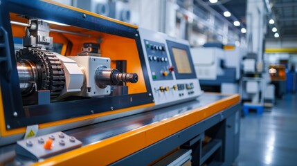 Fototapeta premium High-tech metalworking machinery, advanced manufacturing techniques, a modern factory setting focused on innovation and efficiency