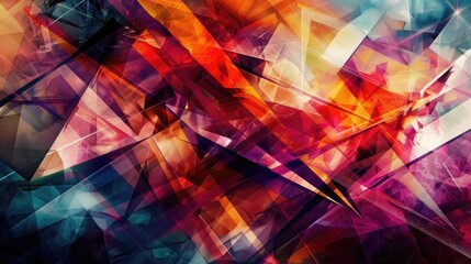 A stunning mix of vibrant colors and geometric shapes, blending together to create a dynamic and visually captivating abstract image.