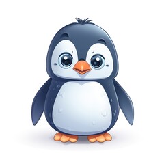 Naklejka premium penguin with ice cream