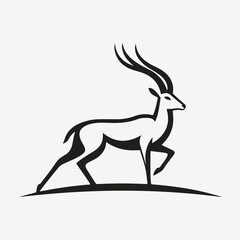 Fototapeta premium Print Elegant Antelope Silhouette Logo: A Symbol of Grace and Strength