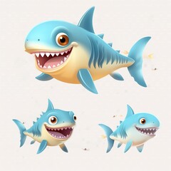 Obraz premium set of cartoon fish