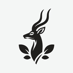 Obraz premium Print Elegant Antelope Silhouette Logo: A Symbol of Grace and Strength