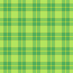Checkered tartan plaid with twill weave repeat pattern in green and yellow.Christmas gingham seamless pattern.Geometric graphic vector illustration background design for fabric and print.