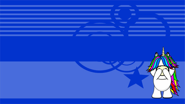 funny unicorn cartoon illustration background in vector format