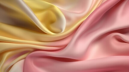 Obraz premium Close-Up Macro Photography of Silk Fabric with Elegant Folds and Smooth Fluidity, Showcasing Abstract Art and Detailed Texture