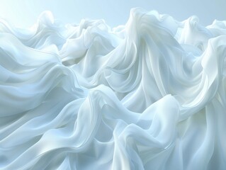 Obraz premium Close-Up Macro Photography of Silk Fabric with Elegant Folds and Smooth Fluidity, Showcasing Abstract Art and Detailed Texture