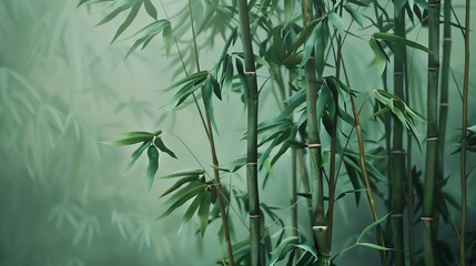 A painting of a bamboo forest