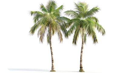 Obraz premium Two palm trees rendered in 3D software