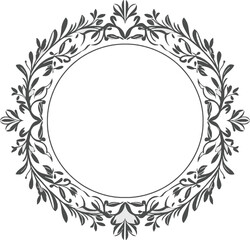 "Floral Elegance: Vector line art of Ornamental Flower Frame"