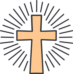 Radiant Faith Bright Cross Christian Symbol Vector