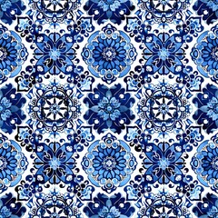 Moroccan-inspired seamless pattern with intricate quatrefoils and floral elements