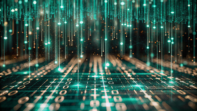 abtact digital binary code