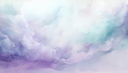 A dreamy abstract illustration with soft, blurry edges and a palette of lavender and mint, creating a peaceful, ethereal feel
