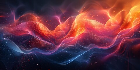 Obraz premium Dynamic Abstract Digital Art with Vivid Colors and Fluid Motions