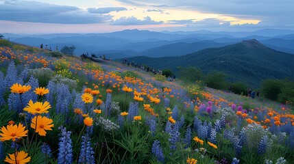 Mountains - wildflowers - inspired by the sights of western North Carolina 