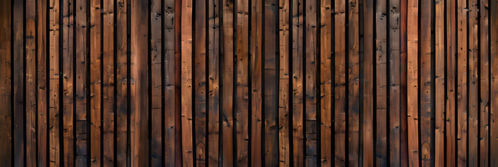 Wood background banner panorama long - Brown wooden acoustic panels wall texture , seamless pattern..