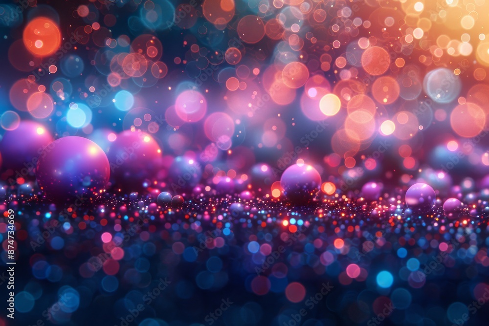 Poster captivating digital background with a blend of colorful bokeh lights creating a magical, dreamlike a