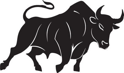 A stylist bold bull silhouette Illustration vector .