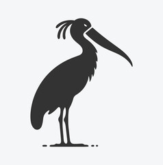 Majestic Shoebill Silhouette, Capturing the Grace of Nature's Stork