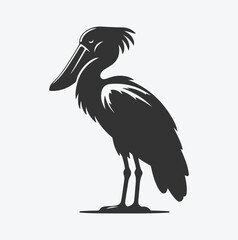 Majestic Shoebill Silhouette, Capturing the Grace of Nature's Stork