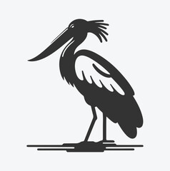 Majestic Shoebill Silhouette, Capturing the Grace of Nature's Stork