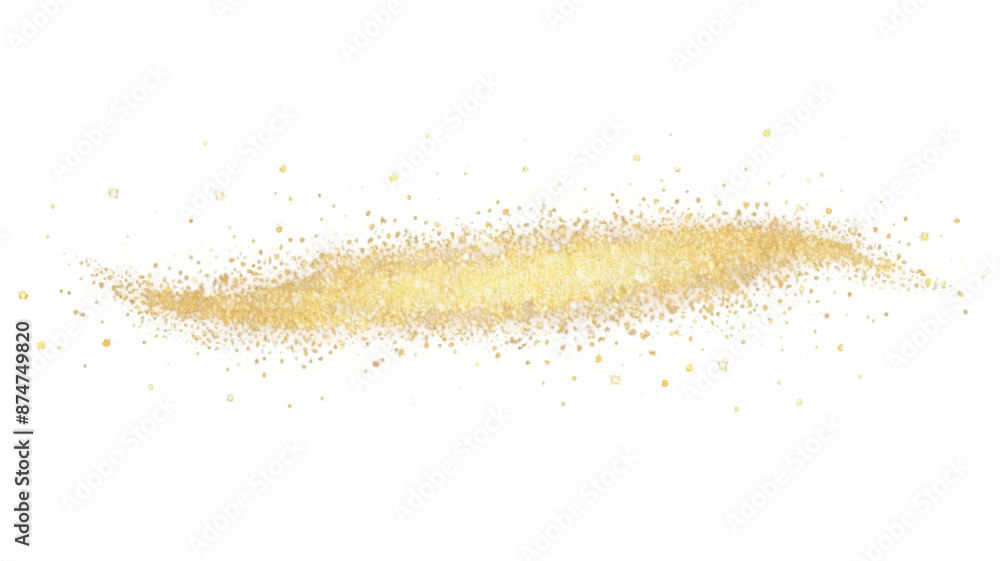 Wall mural gold sparkle and glitter dust effect isolated on a transparent background