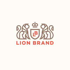 Lion heraldic logo