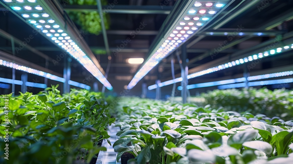 Poster innovative smart greenhouse with automated ventilation and lighting systems for efficient and