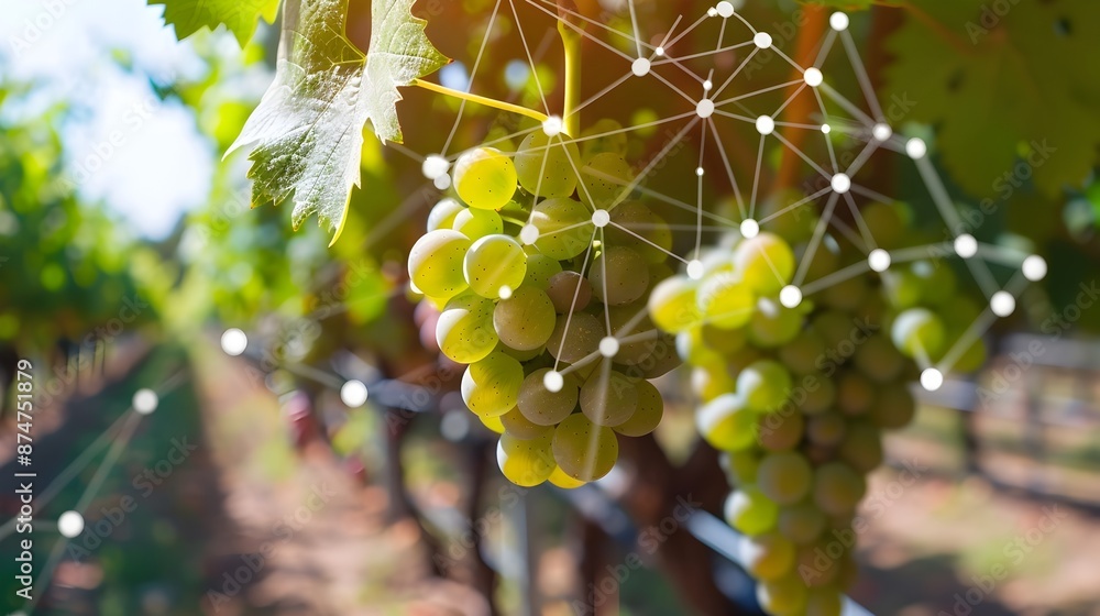 Aufkleber precision sensor network monitoring grape growth and health in vineyard smart agriculture technology