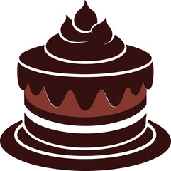 Chocolate cake vector illustration