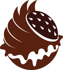 Chocolate cake vector illustration
