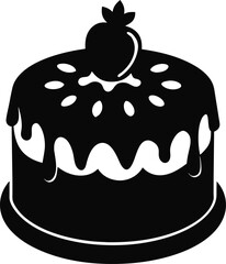 Chocolate cake vector illustration