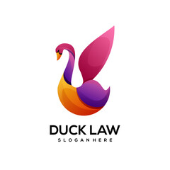 A colorful swan logo for Duck Law