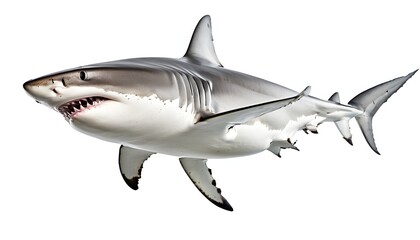 Naklejka premium shark isolated on white, shark on white background