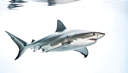 Naklejka premium shark in the water, shark on white background