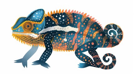 Fototapeta premium Colorful Chameleon Illustration