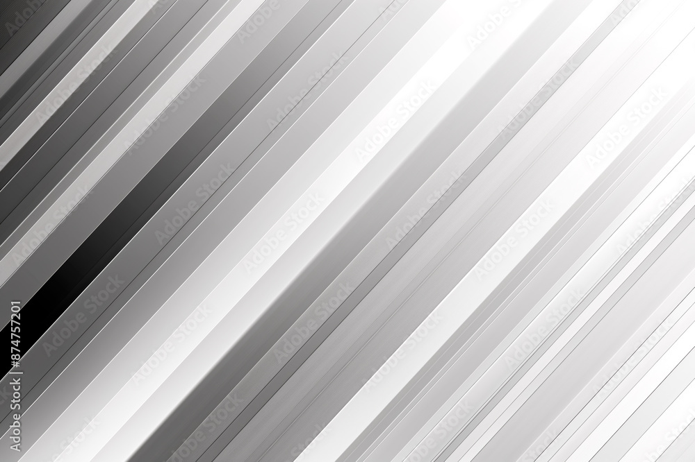 Poster Abstract diagonal stripes in shades of gray forming a dynamic pattern, set against a white background, conveying a minimalist concept. Generative AI