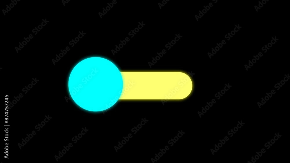 Poster animated on and off mode toggle button. turn on and off mode switch buttons animation
